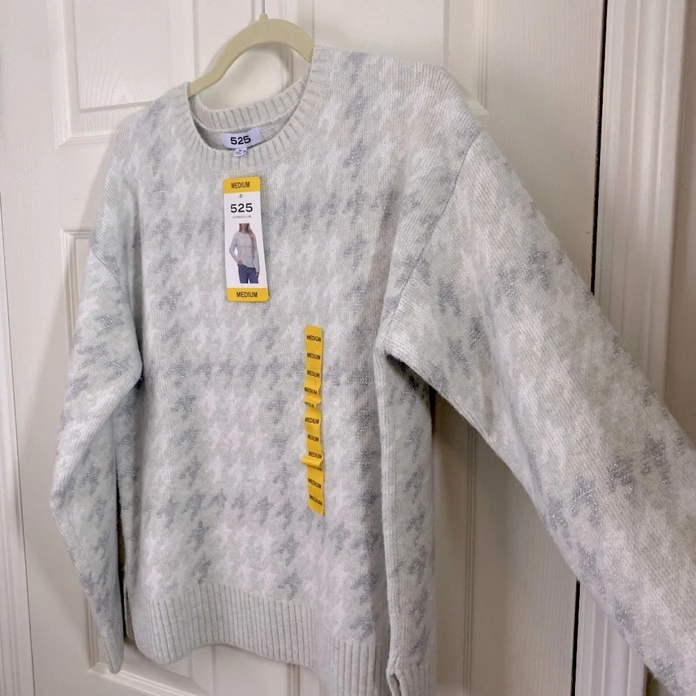 525America Gray Houndstooth Sweater size M - Picture 4 of 10